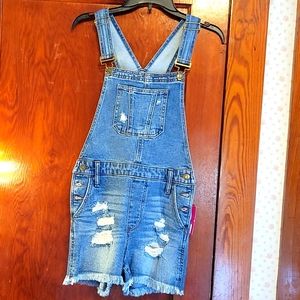 🆕️ SO Juniors Vintage Mom Short Jeans Overalls Size Small